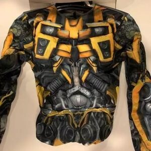 Transformers Bumblebee costume with muscles mask Boys Med 7-8 Halloween